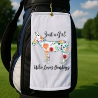 LOVES DONKEYS Tee Golf Towel