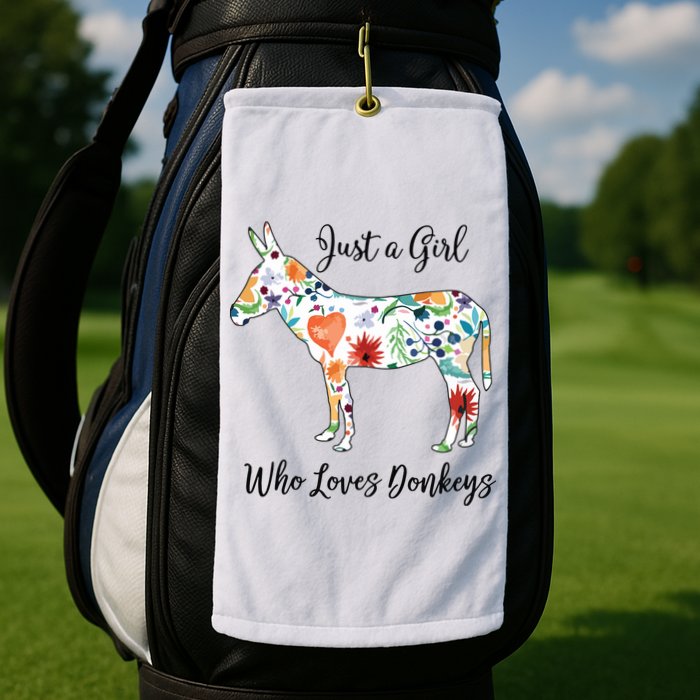 LOVES DONKEYS Tee Golf Towel