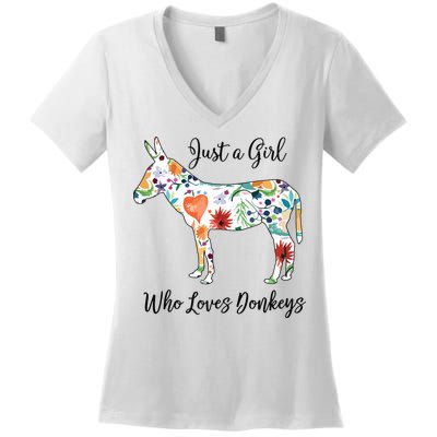 LOVES DONKEYS Tee Women's V-Neck T-Shirt
