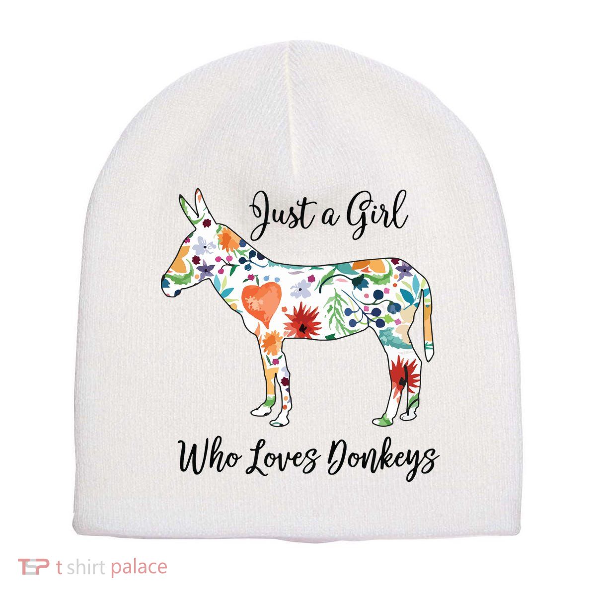 LOVES DONKEYS Tee Short Acrylic Beanie
