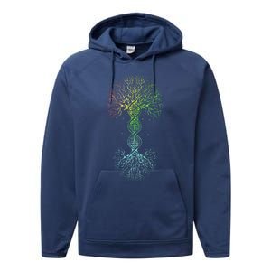 Love DNA Tree Of Life Science Of Genetics Earth Day Genealogy Performance Fleece Hoodie