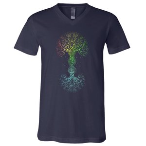 Love DNA Tree Of Life Science Of Genetics Earth Day Genealogy V-Neck T-Shirt