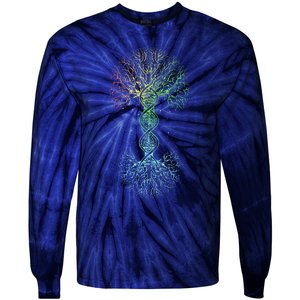 Love DNA Tree Of Life Science Of Genetics Earth Day Genealogy Tie-Dye Long Sleeve Shirt