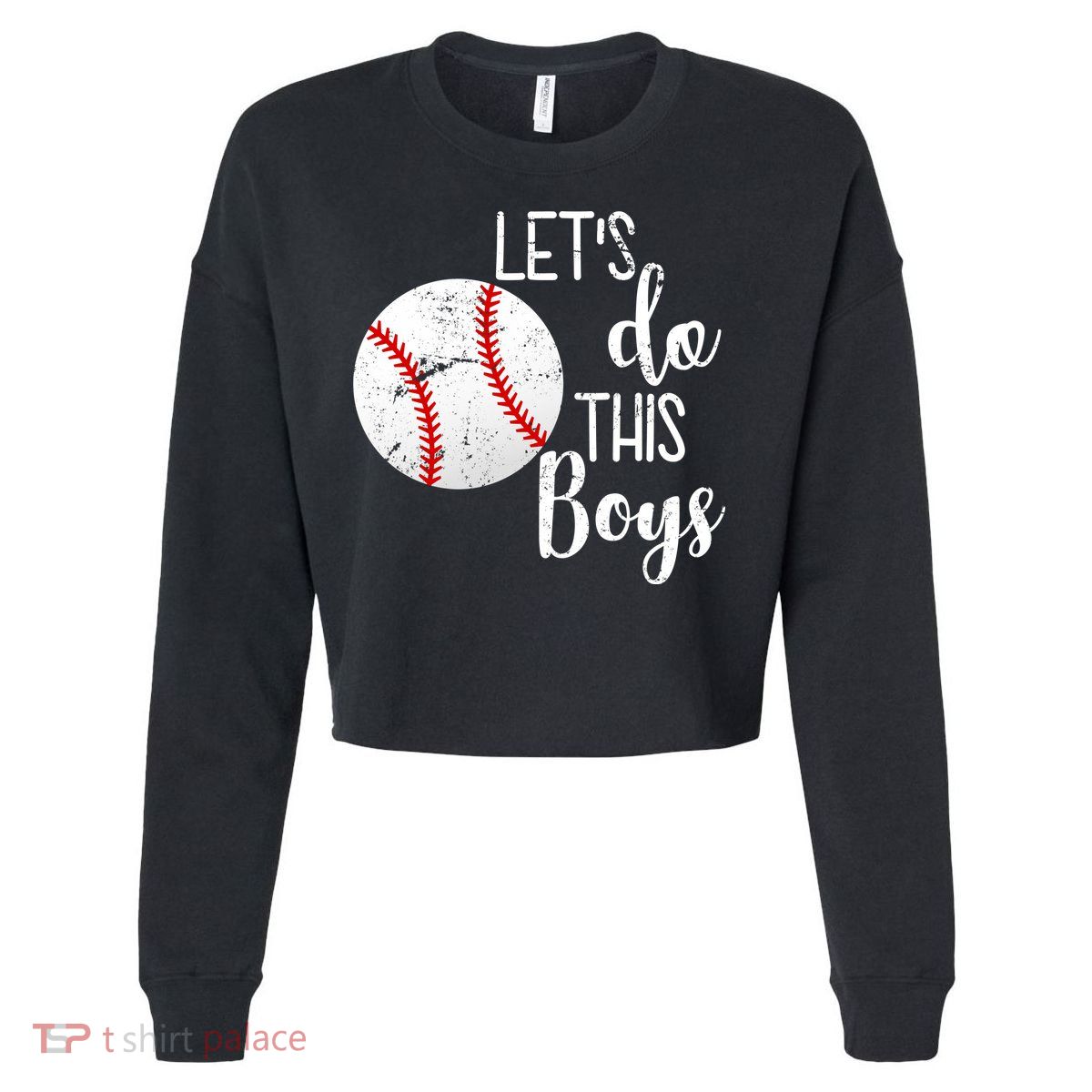 Let's Do This Boys Baseball Cropped Pullover Crew