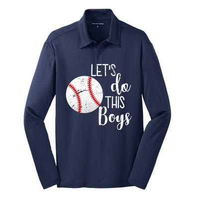 Let's Do This Boys Baseball Silk Touch Performance Long Sleeve Polo