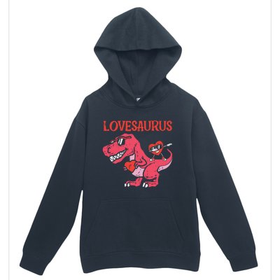 Lovesaurus Dino Trex Dab Heart Valentines Day Gift Urban Pullover Hoodie