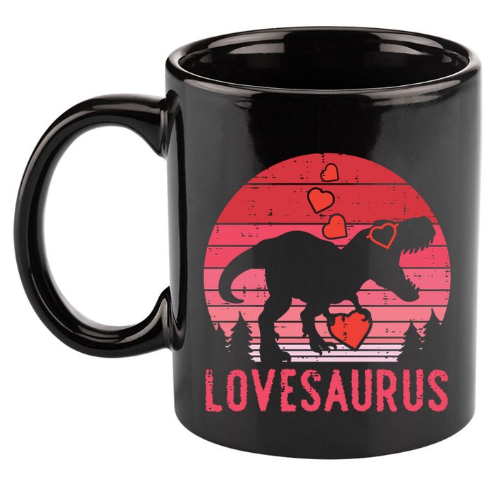 Lovesaurus Dino Trex Valentines Day Gift 11oz C Handle Ceramic Mug
