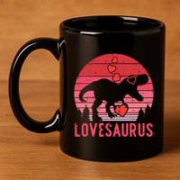 Lovesaurus Dino Trex Valentines Day Gift 11oz C Handle Ceramic Mug