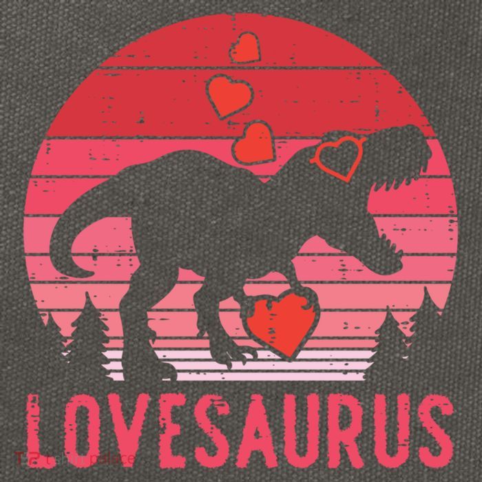 Lovesaurus Dino Trex Valentines Day Gift Cotton Canvas Backpack