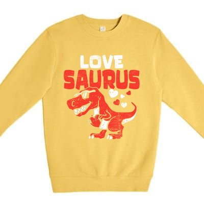 Lovesaurus Dinosaur T Rex Dino Cute Valentines Day Gift Premium Crewneck Sweatshirt