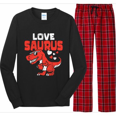 Lovesaurus Dinosaur T Rex Dino Cute Valentines Day Gift Long Sleeve Pajama Set