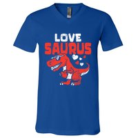 Lovesaurus Dinosaur T Rex Dino Cute Valentines Day Gift V-Neck T-Shirt