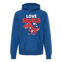 Lovesaurus Dinosaur T Rex Dino Cute Valentines Day Gift Premium Hoodie