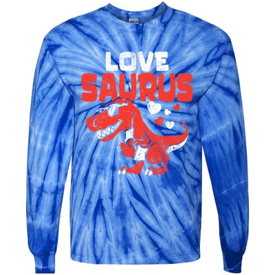 Lovesaurus Dinosaur T Rex Dino Cute Valentines Day Gift Tie-Dye Long Sleeve Shirt