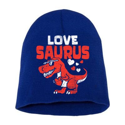 Lovesaurus Dinosaur T Rex Dino Cute Valentines Day Gift Short Acrylic Beanie