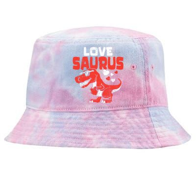 Lovesaurus Dinosaur T Rex Dino Cute Valentines Day Gift Tie-Dyed Bucket Hat