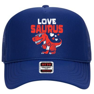 Lovesaurus Dinosaur T Rex Dino Cute Valentines Day Gift High Crown Mesh Back Trucker Hat