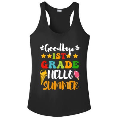 Last Day Teacher Students Goodbye 1st Grade Hello Summer Great Gift Ladies PosiCharge Competitor Racerback Tank