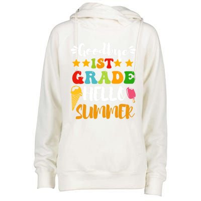 Last Day Teacher Students Goodbye 1st Grade Hello Summer Great Gift Womens Funnel Neck Pullover Hood