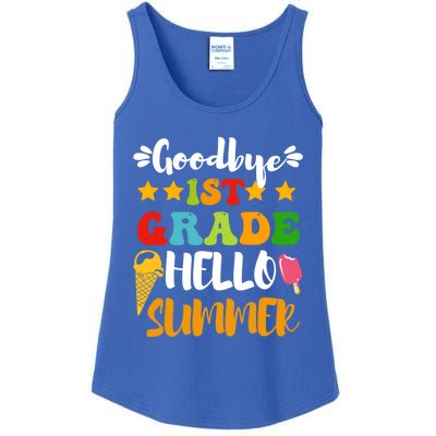 Last Day Teacher Students Goodbye 1st Grade Hello Summer Great Gift Ladies Essential Tank