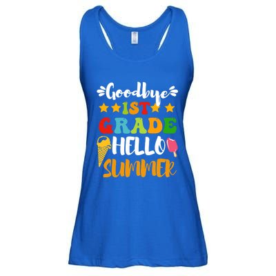 Last Day Teacher Students Goodbye 1st Grade Hello Summer Great Gift Ladies Essential Flowy Tank