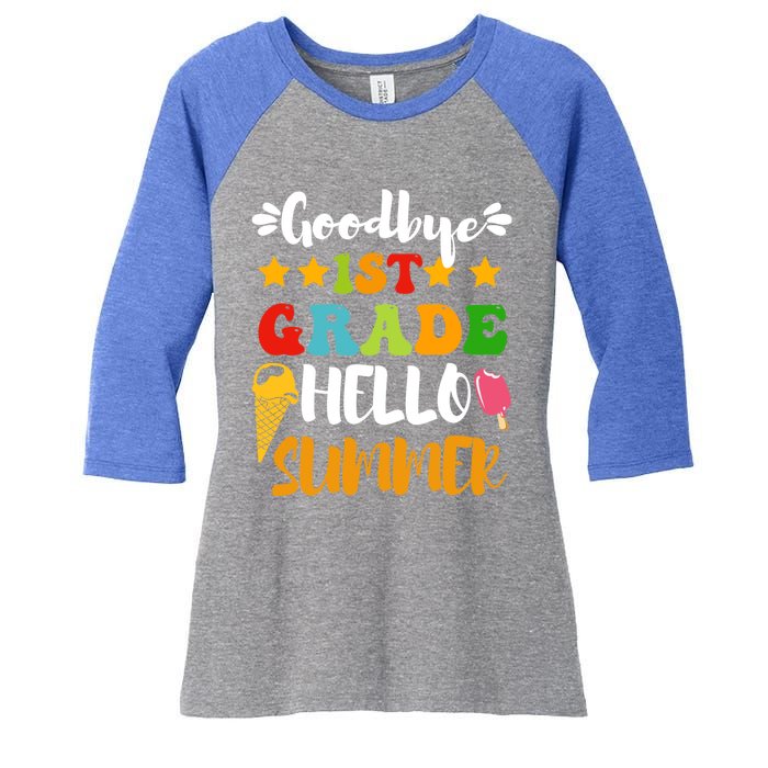 Last Day Teacher Students Goodbye 1st Grade Hello Summer Great Gift Women's Tri-Blend 3/4-Sleeve Raglan Shirt