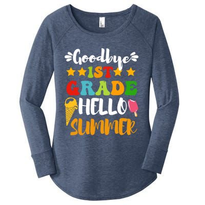 Last Day Teacher Students Goodbye 1st Grade Hello Summer Great Gift Women's Perfect Tri Tunic Long Sleeve Shirt