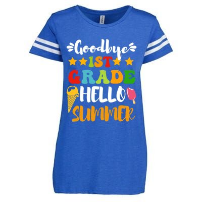 Last Day Teacher Students Goodbye 1st Grade Hello Summer Great Gift Enza Ladies Jersey Football T-Shirt