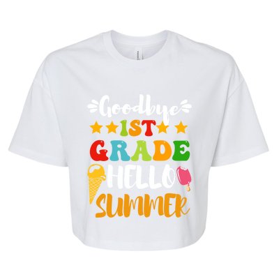 Last Day Teacher Students Goodbye 1st Grade Hello Summer Great Gift Bella+Canvas Jersey Crop Tee