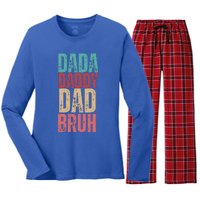 Lovely Dad Trio Vibes Dada Dad Women's Long Sleeve Flannel Pajama Set 