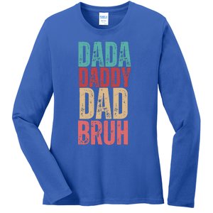 Lovely Dad Trio Vibes Dada Dad Ladies Long Sleeve Shirt