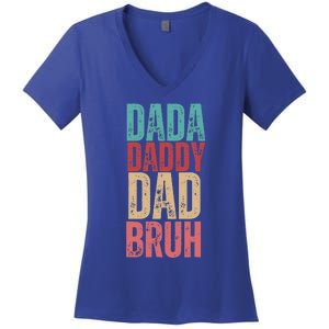 Lovely Dad Trio Vibes Dada Dad Women's V-Neck T-Shirt