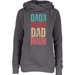 Lovely Dad Trio Vibes Dada Dad Womens Funnel Neck Pullover Hood