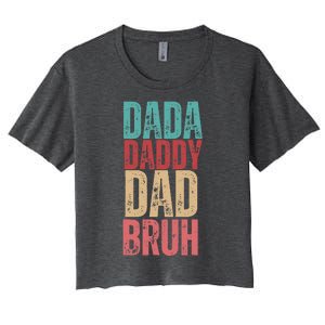 Lovely Dad Trio Vibes Dada Dad Women's Crop Top Tee