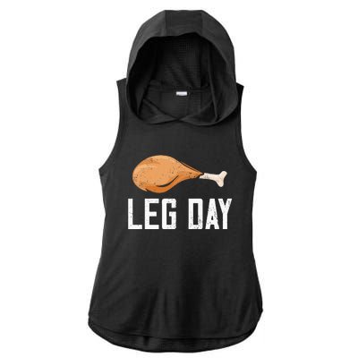 Leg Day Thanksgiving Ladies PosiCharge Tri-Blend Wicking Draft Hoodie Tank