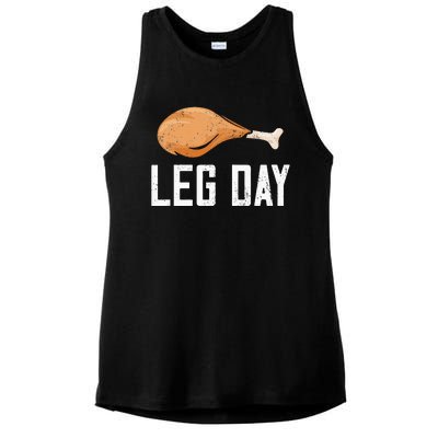 Leg Day Thanksgiving Ladies PosiCharge Tri-Blend Wicking Tank