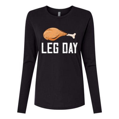 Leg Day Thanksgiving Womens Cotton Relaxed Long Sleeve T-Shirt