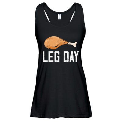 Leg Day Thanksgiving Ladies Essential Flowy Tank