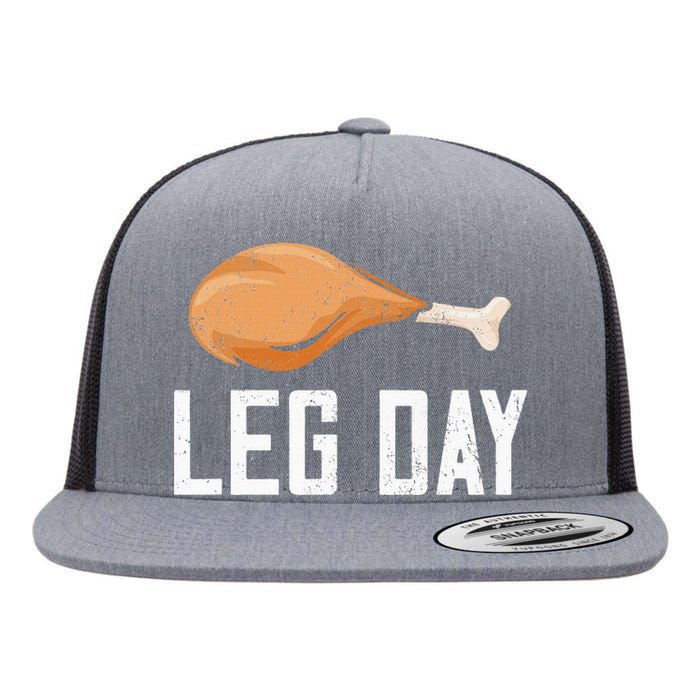 Leg Day Thanksgiving Flat Bill Trucker Hat