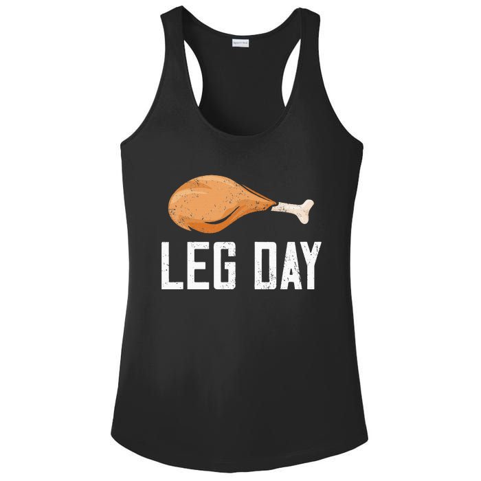 Leg Day Thanksgiving Ladies PosiCharge Competitor Racerback Tank