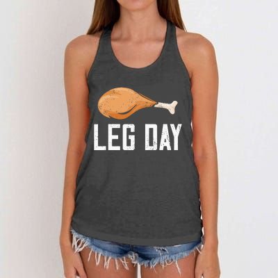 Leg Day Thanksgiving Women's Knotted Racerback Tank