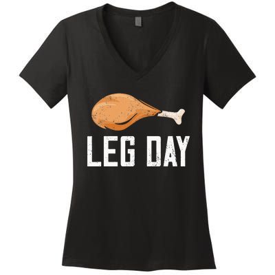 Leg Day Thanksgiving Women's V-Neck T-Shirt