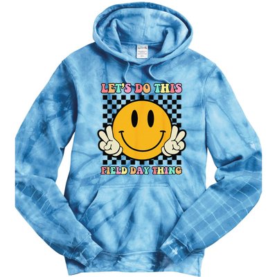 Let's Do This Field Day Thing Groovy Hippie Smile Face Tie Dye Hoodie