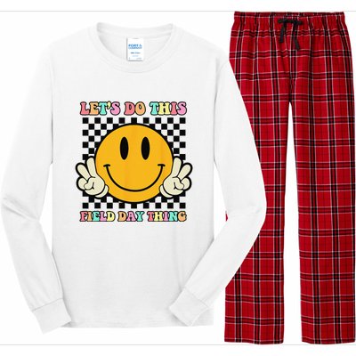 Let's Do This Field Day Thing Groovy Hippie Smile Face Long Sleeve Pajama Set