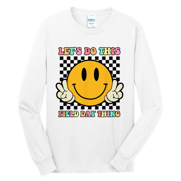 Let's Do This Field Day Thing Groovy Hippie Smile Face Tall Long Sleeve T-Shirt