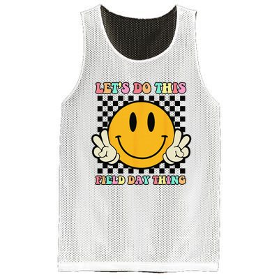 Let's Do This Field Day Thing Groovy Hippie Smile Face Mesh Reversible Basketball Jersey Tank