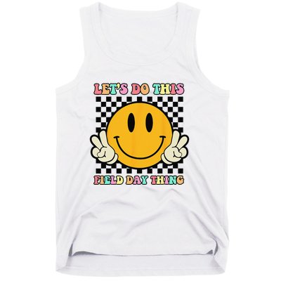 Let's Do This Field Day Thing Groovy Hippie Smile Face Tank Top