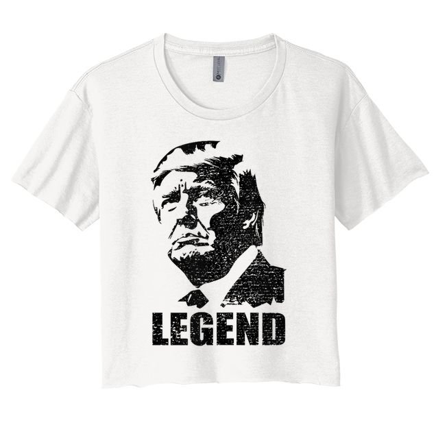 Legend Donald Trump 2024 Election Patriotic Political Humor Women's Crop Top Tee