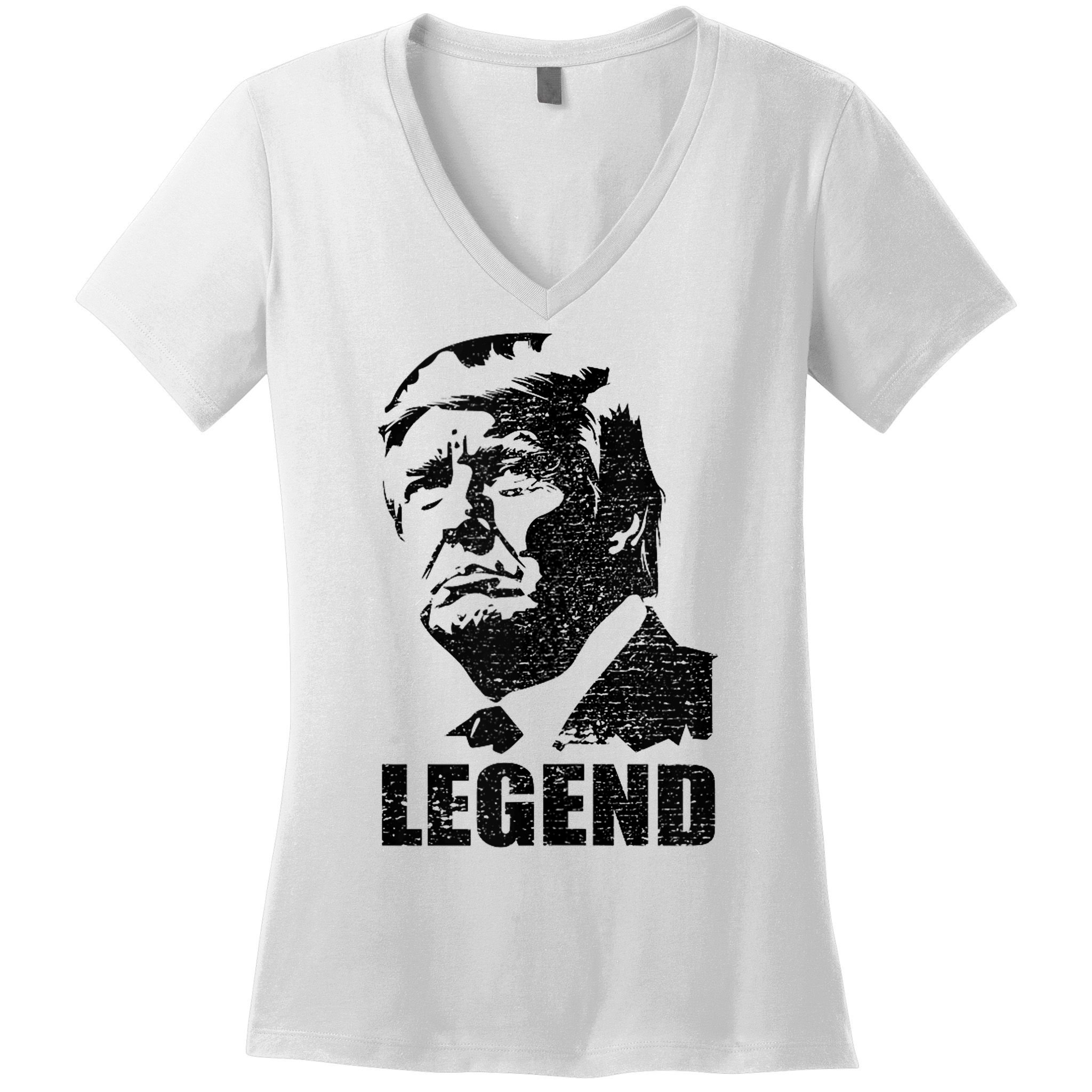 Legend Donald Trump 2024 Election Patriotic Political Humor Women's V-Neck T-Shirt