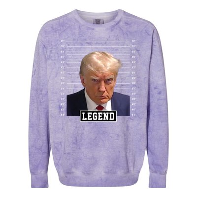 Legend Donald Trump Mugshot Pro Trump Colorblast Crewneck Sweatshirt